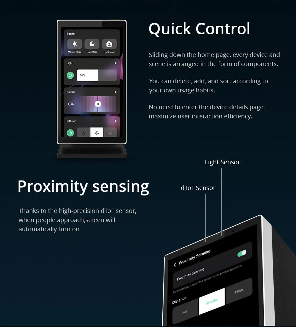 Zemismart 5 inch Smart Central Control Panel Touch Screen Come with Stand Built-in Alexa Voice Zigbee BLE Gateway Work with Tuya