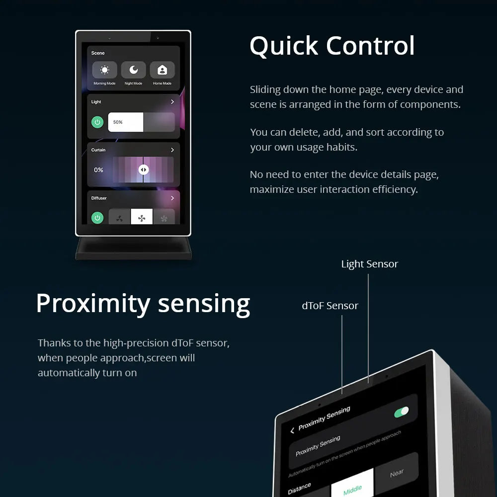 Zemismart 5 inch Smart Central Control Panel Touch Screen Come with Stand Built-in Alexa Voice Zigbee BLE Gateway Work with Tuya