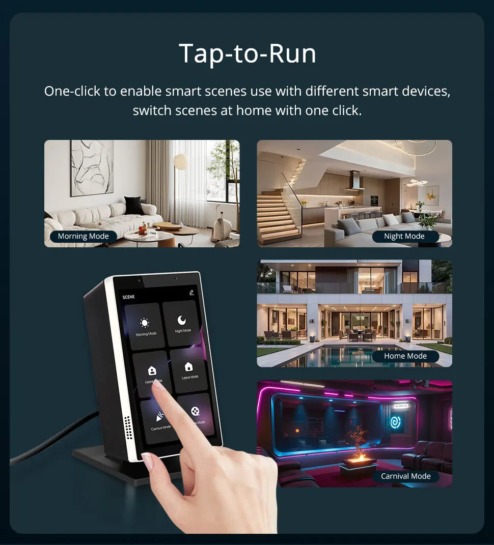 Zemismart 5 inch Smart Central Control Panel Touch Screen Come with Stand Built-in Alexa Voice Zigbee BLE Gateway Work with Tuya