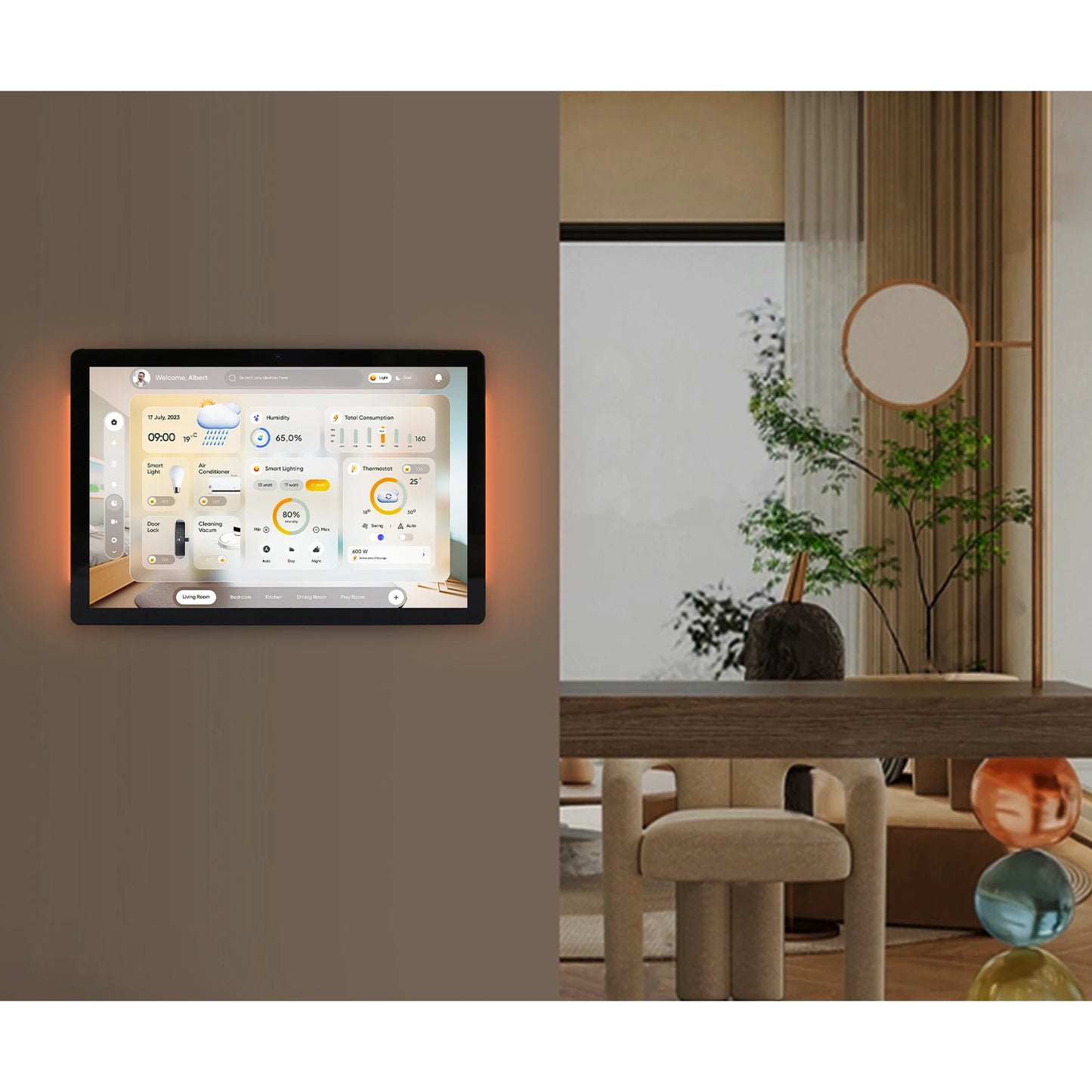 10.1 inch Smart Home Panel Embedded Android POE Tablet with LED Lights in Wall Camera RS485 Touch Screen Panel Google Play Store