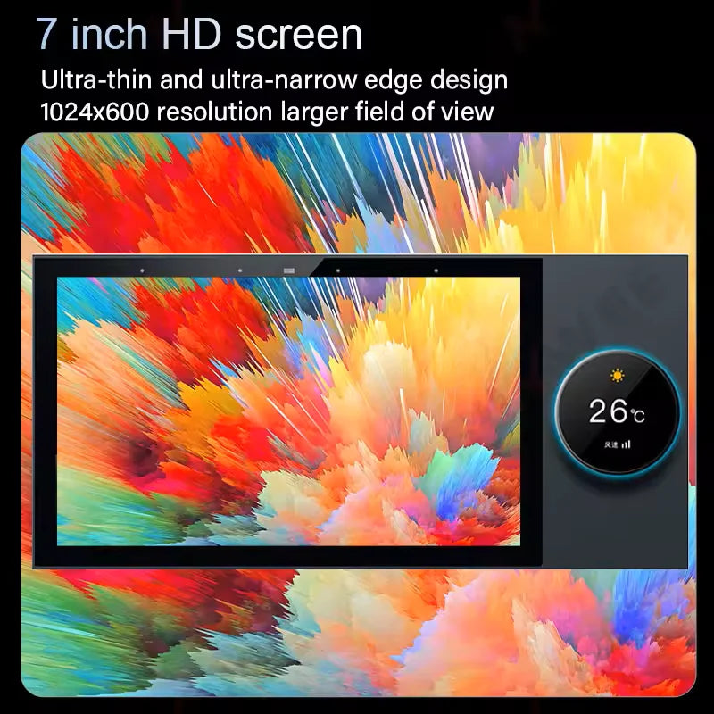 7 Inch Android 11 Alexa Voice Tuya Smart Home Control Panel with Rotary Button Built in E-share Zigbee hub WiFi Wall Amplifier