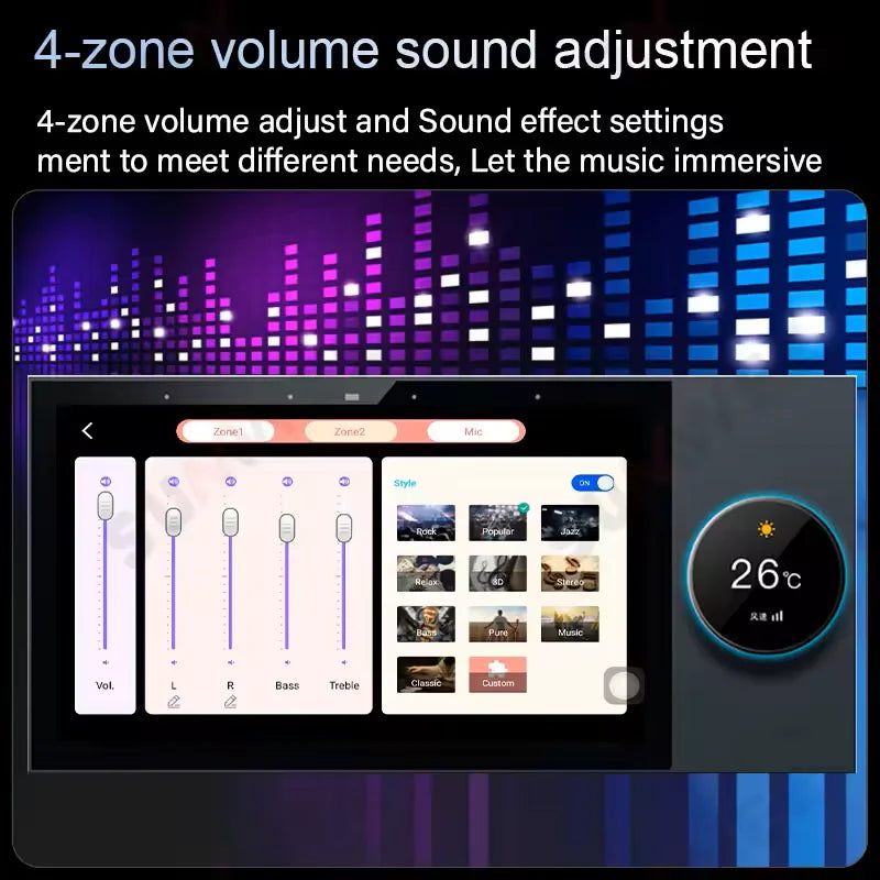 7 Inch Android 11 Alexa Voice Tuya Smart Home Control Panel with Rotary Button Built in E-share Zigbee hub WiFi Wall Amplifier