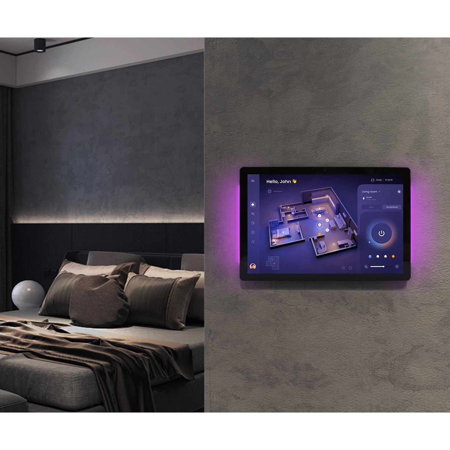 10.1 inch Smart Home Panel Embedded Android POE Tablet with LED Lights in Wall Camera RS485 Touch Screen Panel Google Play Store