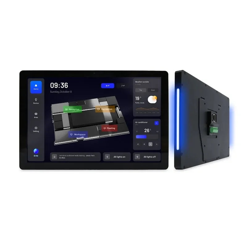 10.1 inch Smart Home Panel Embedded Android POE Tablet with LED Lights in Wall Camera RS485 Touch Screen Panel Google Play Store
