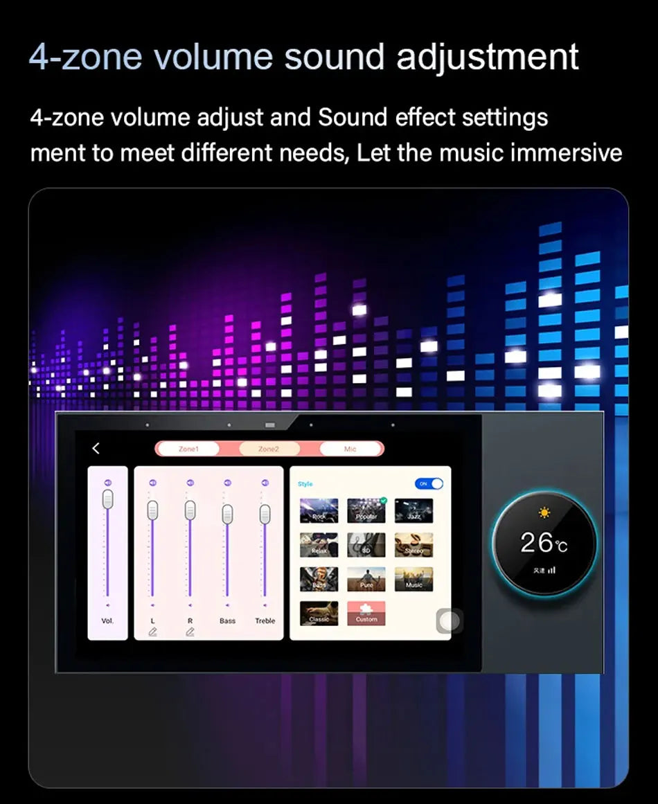 7 Inch Android 11 Alexa Voice Tuya Smart Home Control Panel with Rotary Button Built in E-share Zigbee hub WiFi Wall Amplifier