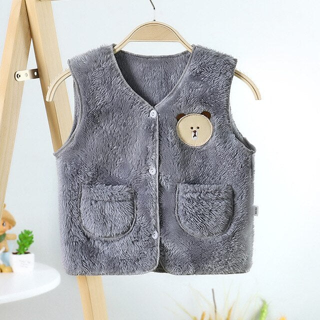 Children's Cotton Clothing Thickened Down Jacket Girls' Winter Lamb Fleece Jacket Children's Zipper Hooded Clothing Boy's Jacket 18M-4Y