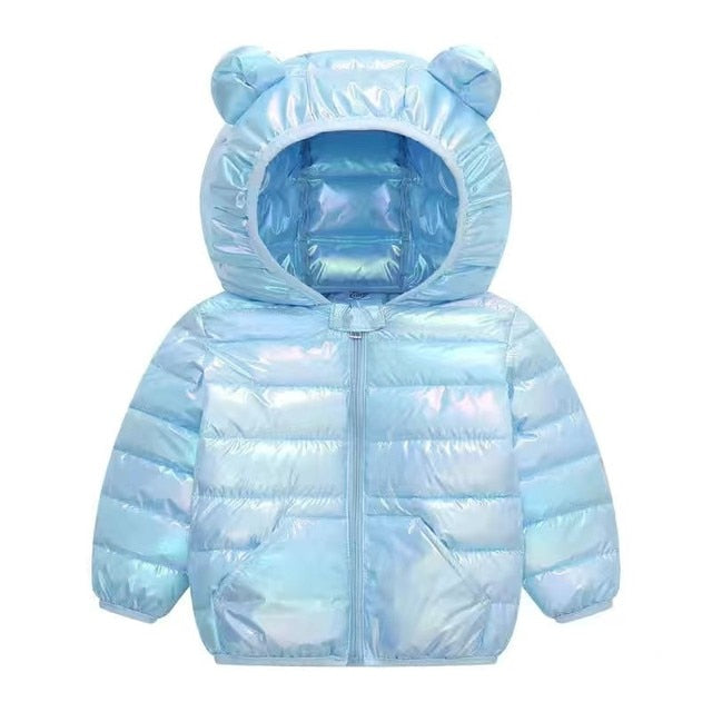 Children's Cotton Clothing Thickened Down Jacket Girls' Winter Lamb Fleece Jacket Children's Zipper Hooded Clothing Boy's Jacket 4Y-6Y
