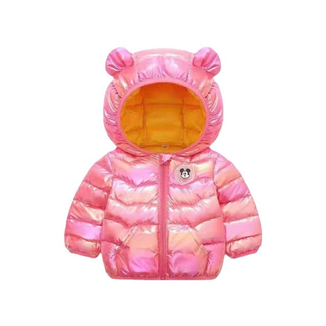 Children's Cotton Clothing Thickened Down Jacket Girls' Winter Lamb Fleece Jacket Children's Zipper Hooded Clothing Boy's Jacket 4Y-6Y