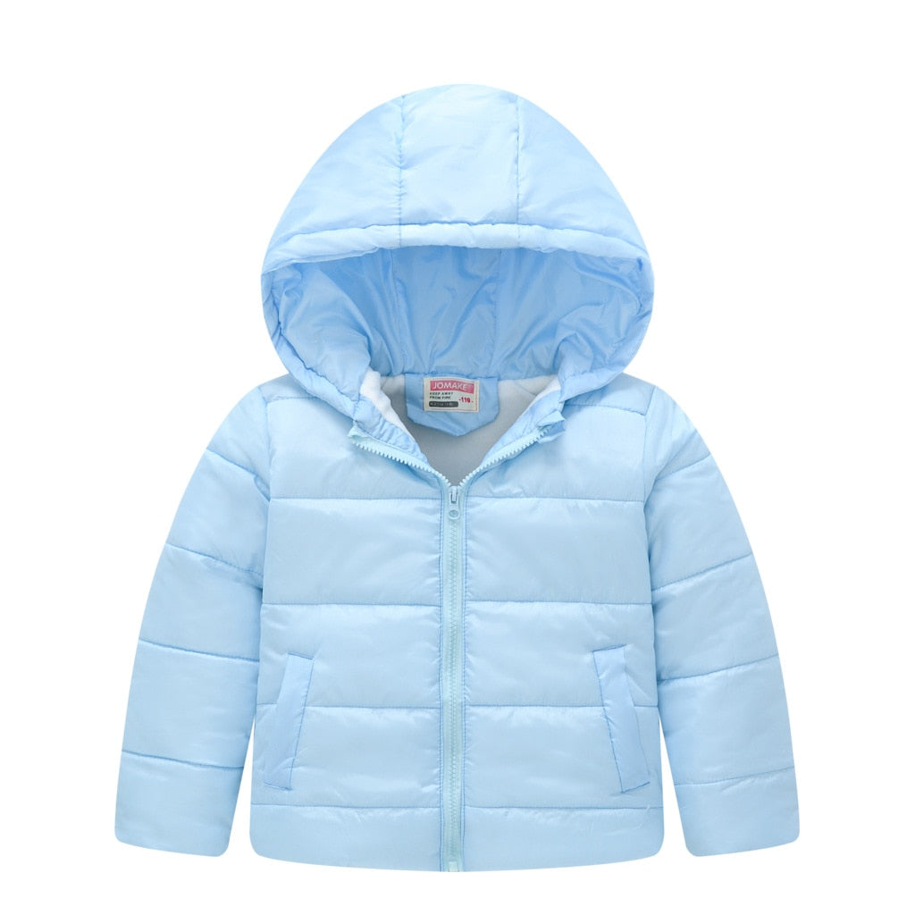 Children's Cotton Clothing Thickened Down Jacket Girls' Winter Lamb Fleece Jacket Children's Zipper Hooded Clothing Boy's Jacket 18M-4Y