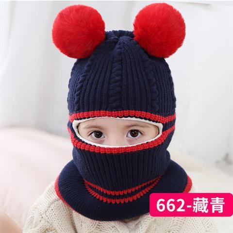 Beanies Baby Ring Hat Pompom Winter Children Hats Knitted Cute Cap for Baby Girls Boys Warm Fleece Lining Earflap Caps for Kids