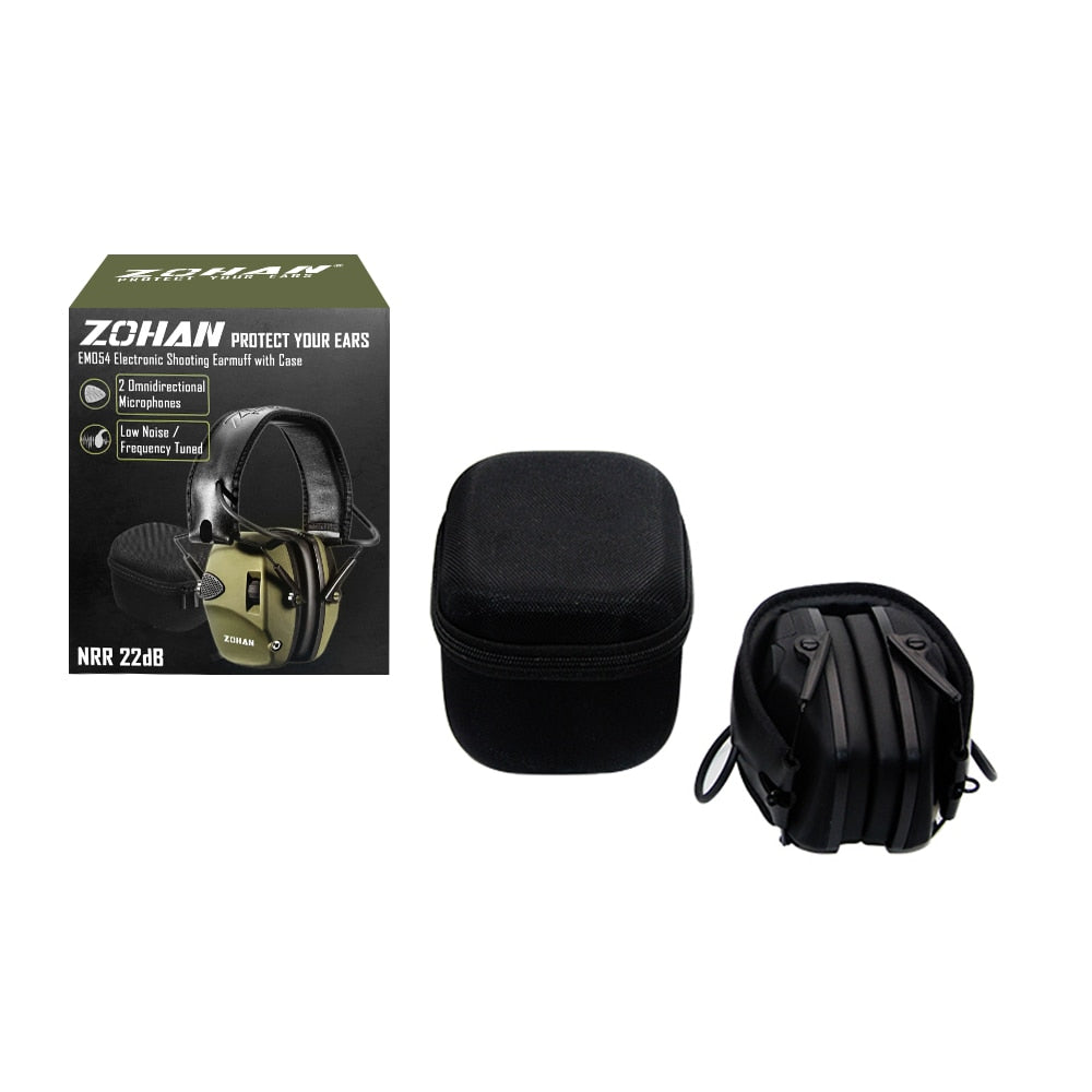 ZOHAN Electronic Shooting Ear Protection Sound Amplification Anti-noise Earmuffs Professional Hunting Ear Defender Outdoor Sport