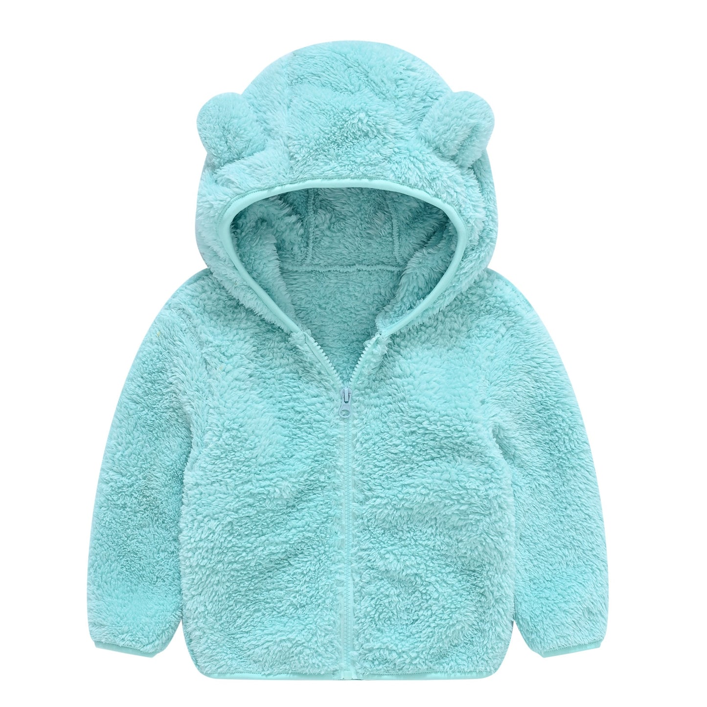 Children's Cotton Clothing Thickened Down Jacket Girls' Winter Lamb Fleece Jacket Children's Zipper Hooded Clothing Boy's Jacket 4Y-6Y