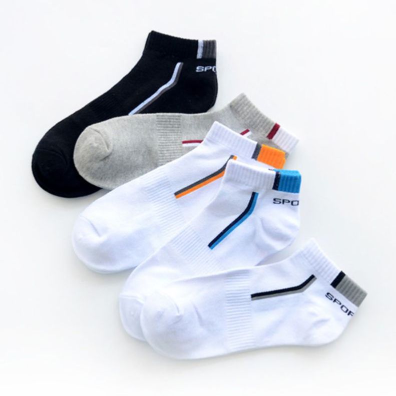 5 Pairs=10 Pieces Men&#39;s Short Absorb Sweat Sweat-Absorbent Breathable Mesh Sports Socks Ankle Socks Summer Sports Socks